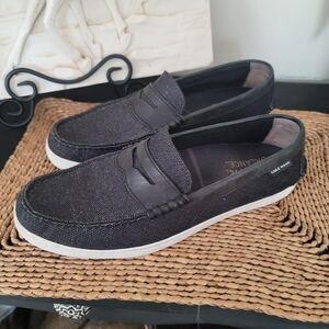 Men's COLE HAAN Pinch Weekender Black Canvas Leather Slip On Loafer Shoes SZ 12